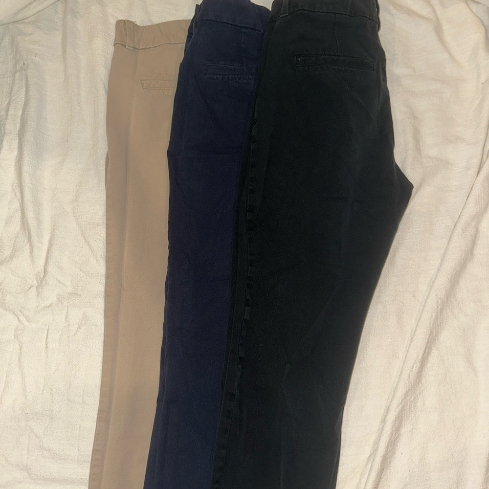 Old Navy Pixie Skinny Set of Three Pants in Black, Navy, and Tan